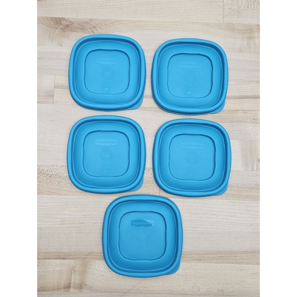 Rubbermaid Easy Find Lot of 5 Replacement Lids Covers Turquoise Blue 4 Inches - Picture 7 of 7